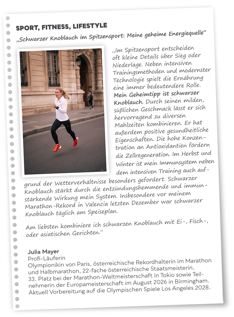 Testimonial Julia Mayer über Black Garlic